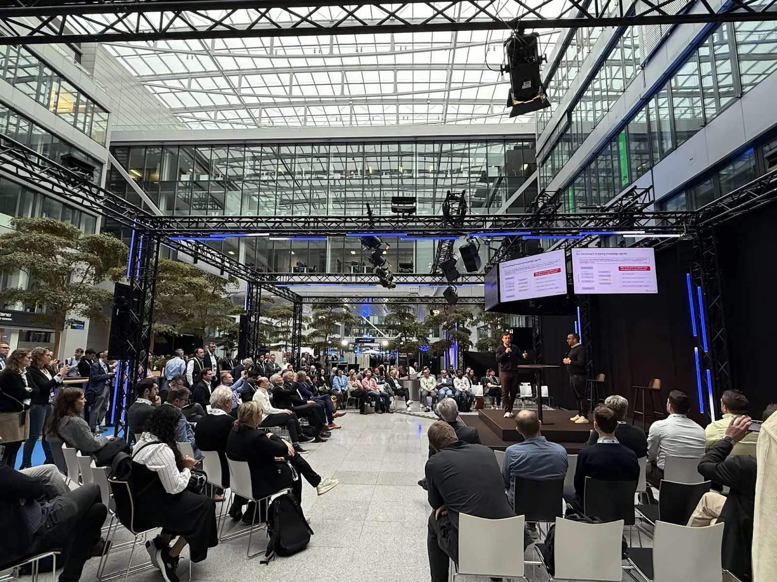 Dr. Timo Koppe and Philipp Gruner presenting at AI Week Frankfurt