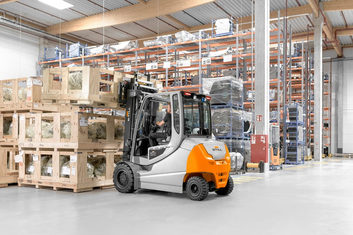 Forklift from KION brand STILL in warehouse operation